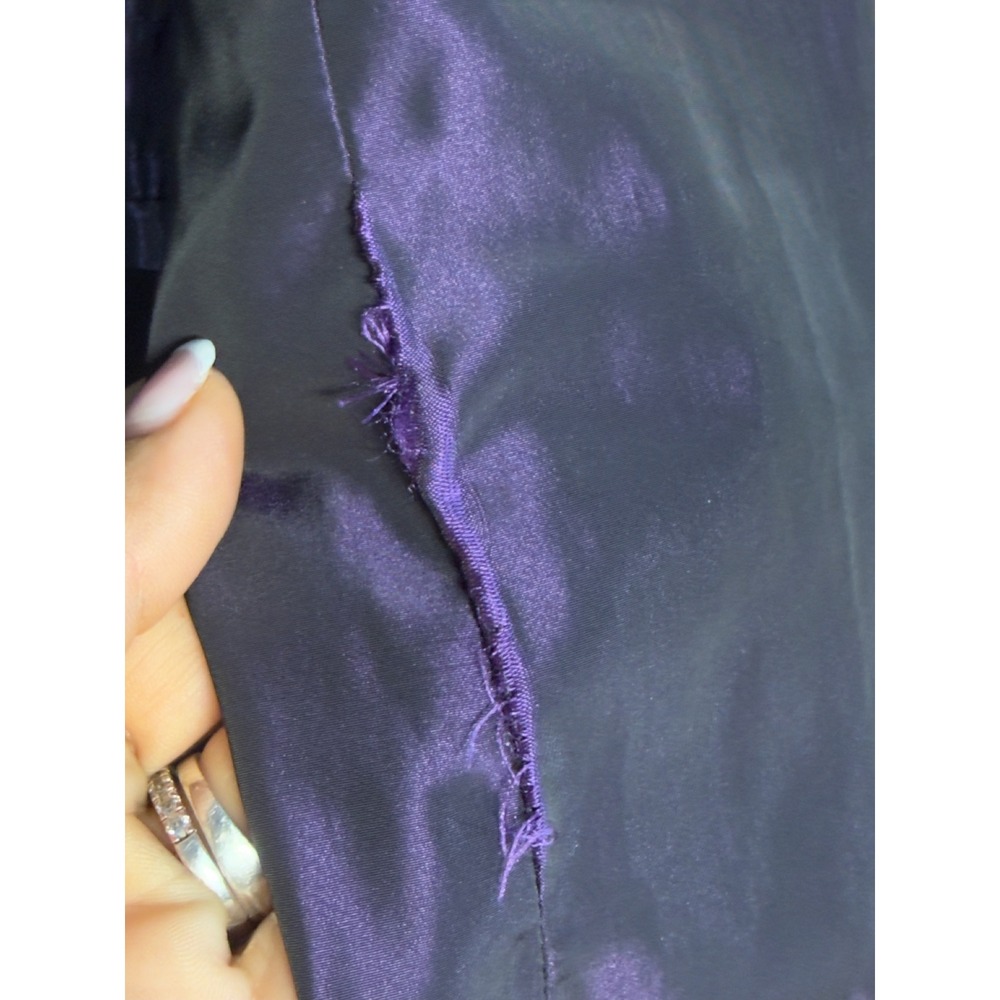 Burberry London Metallic Purple Nylon Trench Coat Jacket Made in Italy Size 6 - Picture 14 of 16